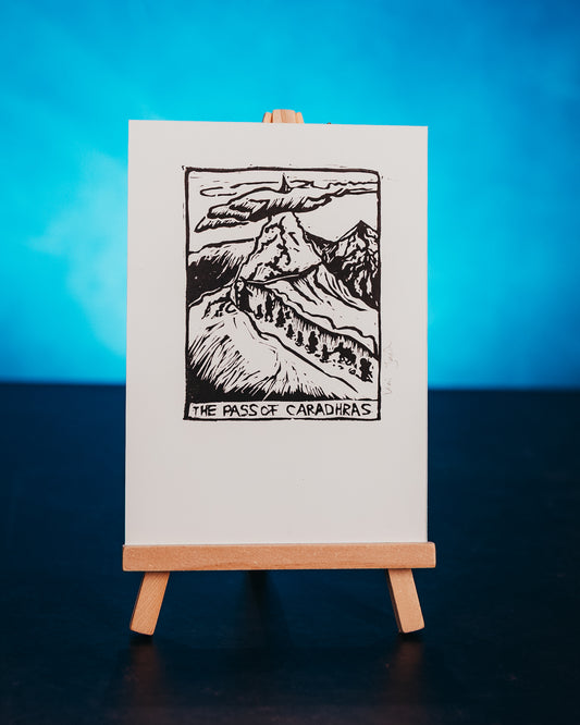 The Mountain Pass (handgepresster Linoldruck)