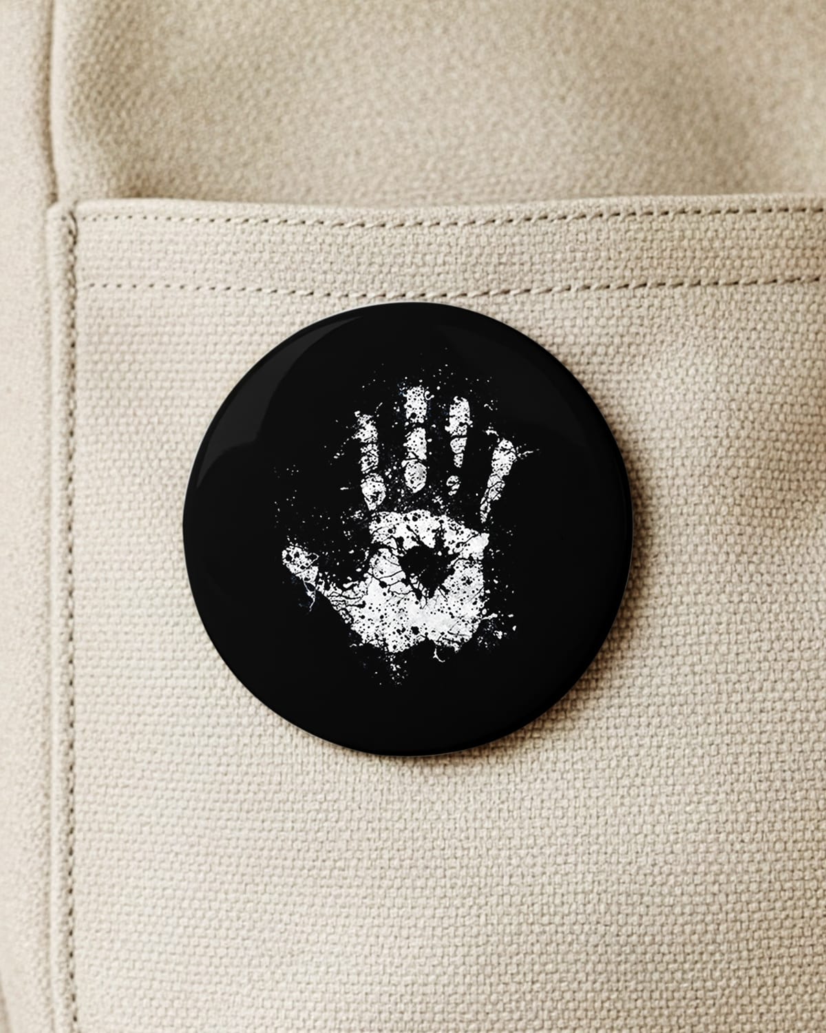 Zeichen der weißen Hand (Button/Magnet)
